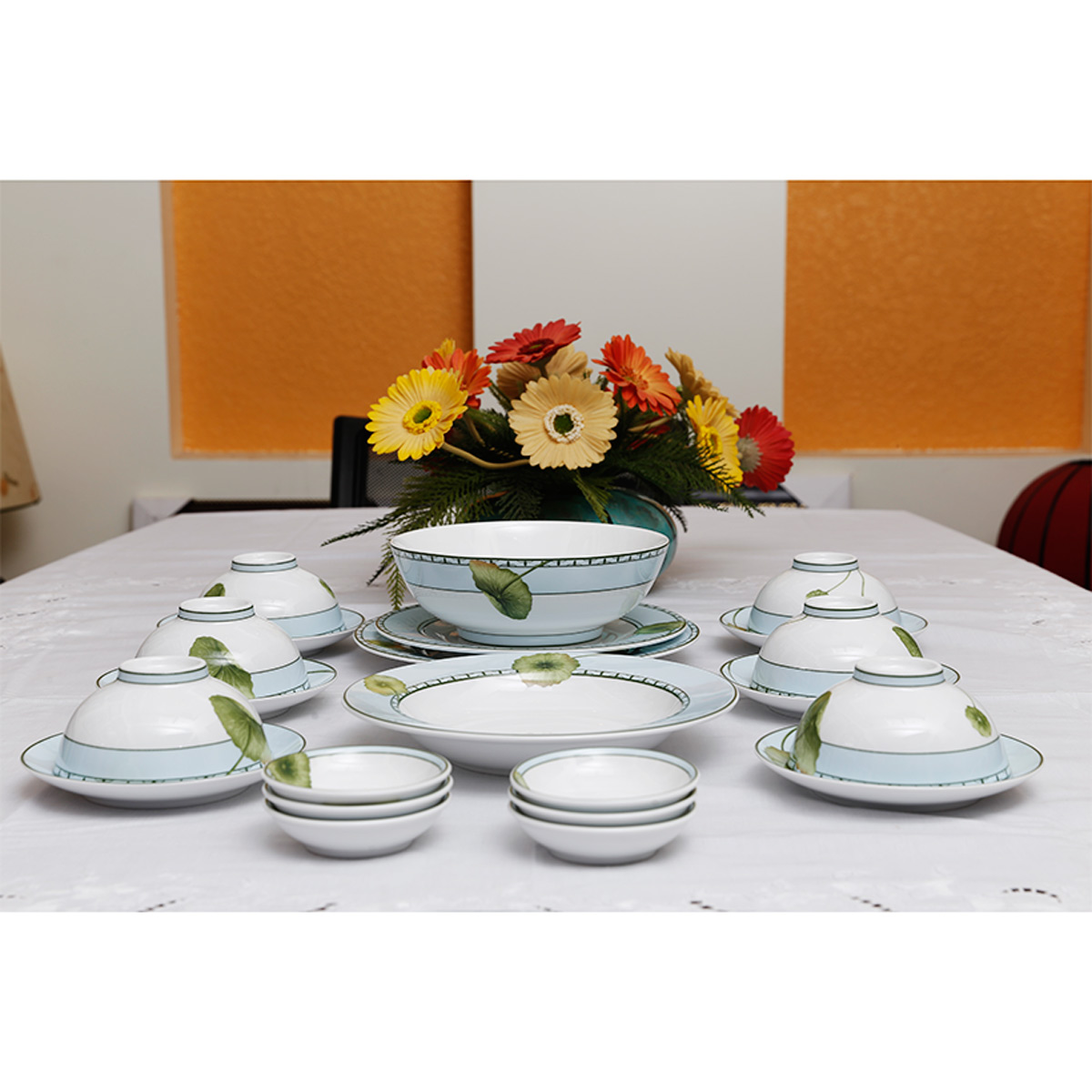 Bộ chén dĩa bàn ăn 6 người 24 sản phẩm Tích Tuyết - MNV - 24314